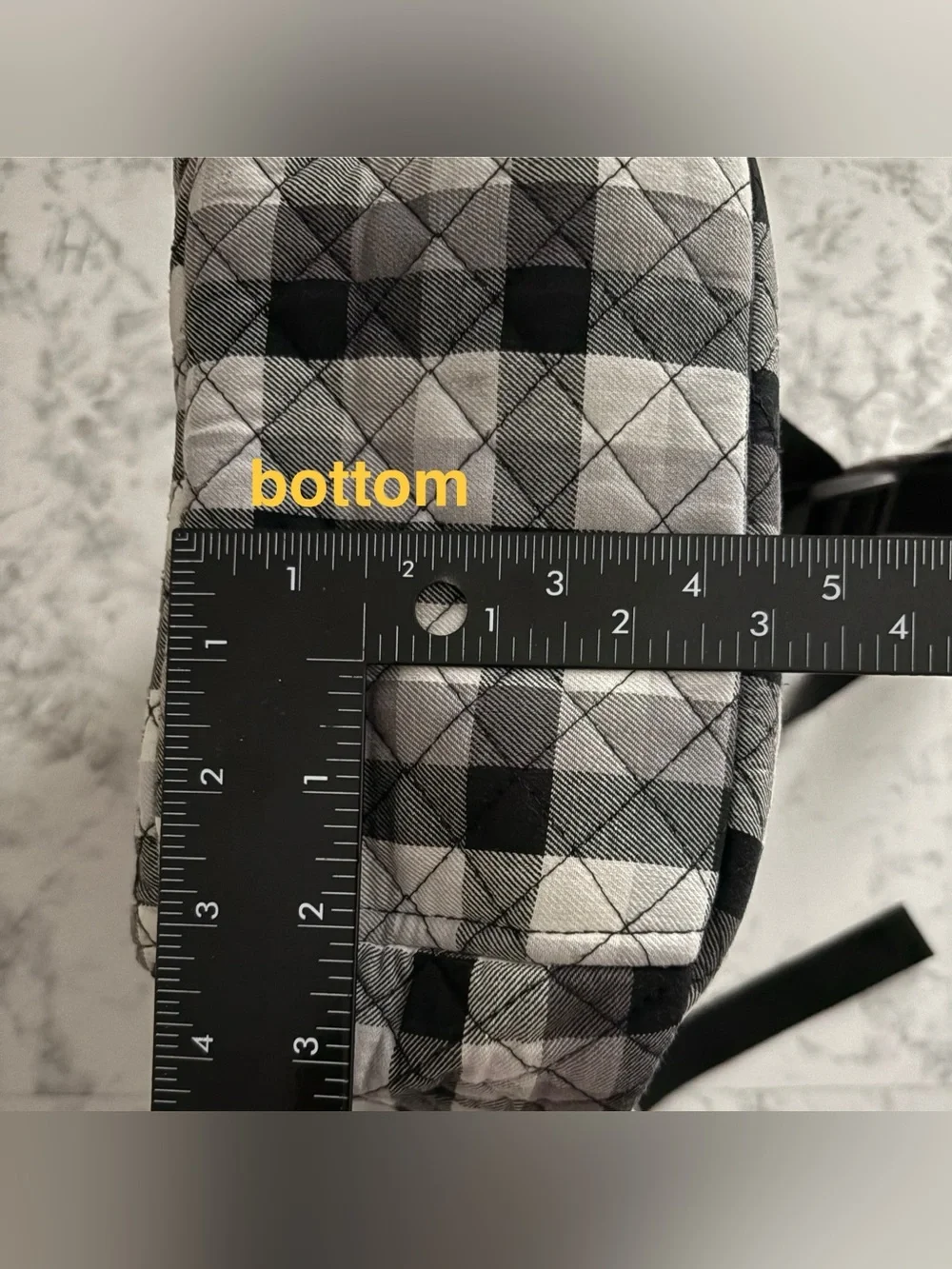 Vera Bradley Black and White Quilted Plaid Mini Backpack
